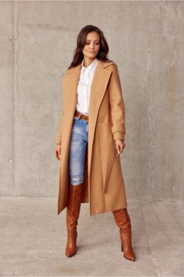 Płaszcz Damski Model CAM PLA0017 Camel - Roco Fashion Roco Fashion