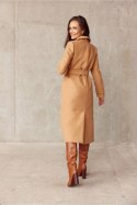 Płaszcz Damski Model CAM PLA0017 Camel - Roco Fashion Roco Fashion Płaszcz Damski Model CAM PLA0017 Camel - Roco Fashion Roco Fashion
