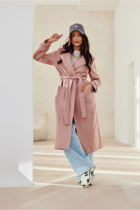 Płaszcz Damski Model Katsy ROZ PLA0041 Pink - Roco Fashion Roco Fashion Płaszcz Damski Model Katsy ROZ PLA0041 Pink - Roco Fashion Roco Fashion