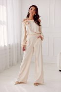 Spodnie Damskie Model Alaya BEJ SPD0032 Light Beige - Roco Fashion Roco Fashion