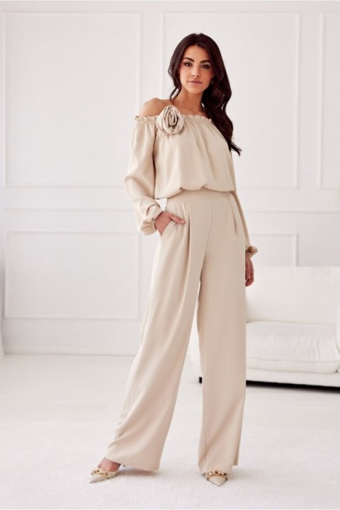 Spodnie Damskie Model Alaya BEZ SPD0032 Beige - Roco Fashion Roco Fashion Spodnie Damskie Model Alaya BEZ SPD0032 Beige - Roco Fashion Roco Fashion