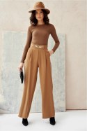 Spodnie Damskie Model BEC 0011 Beige - Roco Fashion Roco Fashion Spodnie Damskie Model BEC 0011 Beige - Roco Fashion Roco Fashion