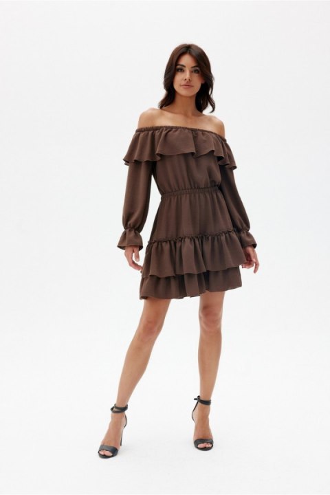 Sukienka Model Morella BRA SUK0491 Brown - Roco Fashion Roco Fashion Sukienka Model Morella BRA SUK0491 Brown - Roco Fashion Roco Fashion