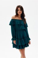 Sukienka Model Morella BUT SUK0491 Bottle Green - Roco Fashion Roco Fashion Sukienka Model Morella BUT SUK0491 Bottle Green - Roco Fashion Roco Fashion