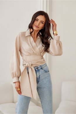 Bluzka Model Bella BEZ BLU0205 Beige - Roco Fashion Roco Fashion