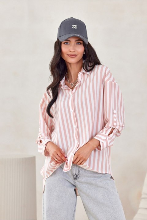 Koszula Damska Model Nadia ROZ BLU0199 Pink - Roco Fashion Roco Fashion Koszula Damska Model Nadia ROZ BLU0199 Pink - Roco Fashion Roco Fashion