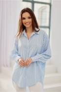 Koszula Damska Model Olivia BLU0159 P89 Blue - Roco Fashion Roco Fashion Koszula Damska Model Olivia BLU0159 P89 Blue - Roco Fashion Roco Fashion