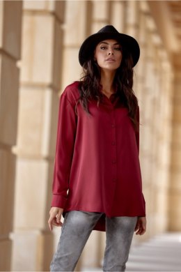 Koszula Damska Model Tessa BOR BLU0185 Bordo - Roco Fashion Roco Fashion