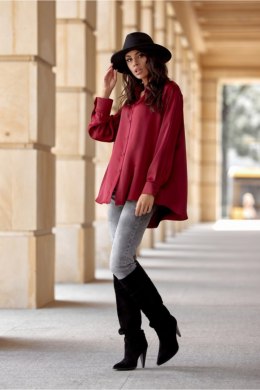 Koszula Damska Model Tessa BOR BLU0185 Bordo - Roco Fashion Roco Fashion