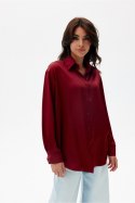 Koszula Damska Model Tessa BOR BLU0185 Bordo - Roco Fashion Roco Fashion Koszula Damska Model Tessa BOR BLU0185 Bordo - Roco Fashion Roco Fashion