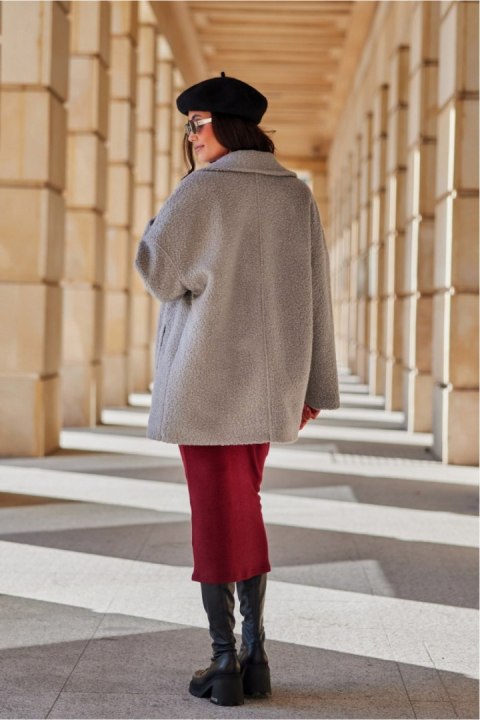 Kurtka Damska Model Camila SZJ KUR0029 Light Grey - Roco Fashion Roco Fashion Kurtka Damska Model Camila SZJ KUR0029 Light Grey - Roco Fashion Roco Fashion