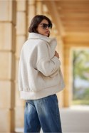 Kurtka Damska Model Ivon BEJ KUR0027 Beige - Roco Fashion Roco Fashion Kurtka Damska Model Ivon BEJ KUR0027 Beige - Roco Fashion Roco Fashion