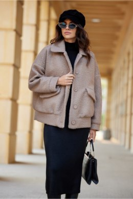 Kurtka Damska Model Ivon CAP KUR0027 Cappuccino - Roco Fashion Roco Fashion