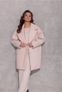 Płaszcz Damski Model Betty BEJ PLA0040 Light Beige - Roco Fashion Roco Fashion Płaszcz Damski Model Betty BEJ PLA0040 Light Beige - Roco Fashion Roco Fashion