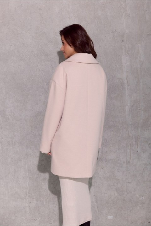 Płaszcz Damski Model Betty BEJ PLA0040 Light Beige - Roco Fashion Roco Fashion Płaszcz Damski Model Betty BEJ PLA0040 Light Beige - Roco Fashion Roco Fashion