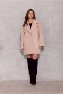 Płaszcz Damski Model Betty BEZ PLA0040 Beige - Roco Fashion Roco Fashion Płaszcz Damski Model Betty BEZ PLA0040 Beige - Roco Fashion Roco Fashion