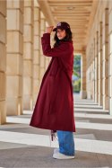 Płaszcz Damski Model Sovan BOR PLA0035 Bordo - Roco Fashion Roco Fashion Płaszcz Damski Model Sovan BOR PLA0035 Bordo - Roco Fashion Roco Fashion