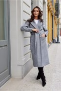 Płaszcz Damski Model Sovan SZA PLA0035 Grey - Roco Fashion Roco Fashion Płaszcz Damski Model Sovan SZA PLA0035 Grey - Roco Fashion Roco Fashion