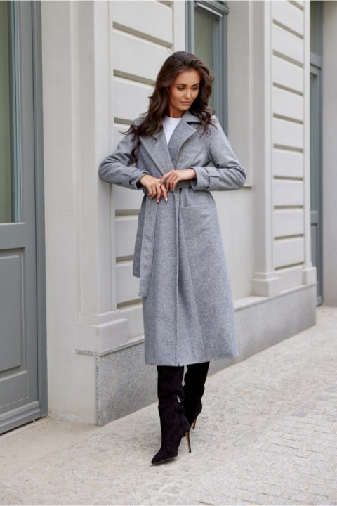 Płaszcz Damski Model Sovan SZA PLA0035 Grey - Roco Fashion Roco Fashion Płaszcz Damski Model Sovan SZA PLA0035 Grey - Roco Fashion Roco Fashion