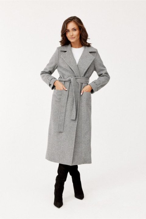 Płaszcz Damski Model Sovan SZA PLA0035 Grey - Roco Fashion Roco Fashion Płaszcz Damski Model Sovan SZA PLA0035 Grey - Roco Fashion Roco Fashion