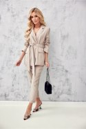 Spodnie Damskie Model BEJ 7/8 0015 Beige - Roco Fashion Roco Fashion Spodnie Damskie Model BEJ 7/8 0015 Beige - Roco Fashion Roco Fashion