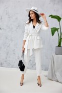 Spodnie Damskie Model EKR 0015 7/8 Ecru - Roco Fashion Roco Fashion Spodnie Damskie Model EKR 0015 7/8 Ecru - Roco Fashion Roco Fashion