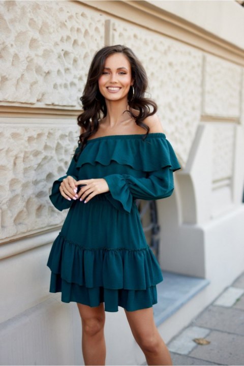 Sukienka Model Almeria BUT SUK0297 Bottle Green - Roco Fashion Roco Fashion Sukienka Model Almeria BUT SUK0297 Bottle Green - Roco Fashion Roco Fashion