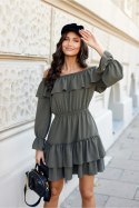 Sukienka Model Almeria KHC SUK0297 Khaki - Roco Fashion Roco Fashion Sukienka Model Almeria KHC SUK0297 Khaki - Roco Fashion Roco Fashion