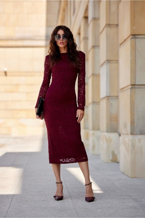Sukienka Model Lisa BOR SUK0495 Bordo - Roco Fashion Roco Fashion Sukienka Model Lisa BOR SUK0495 Bordo - Roco Fashion Roco Fashion