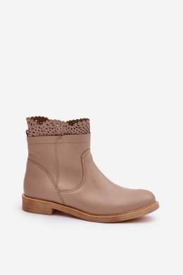 Botki Model Lewski 3624 Beige Skóra - Step in style Step in style