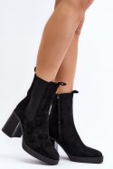 Botki Model Piovere 8600 Black Zamsz - Step in style Step in style Botki Model Piovere 8600 Black Zamsz - Step in style Step in style
