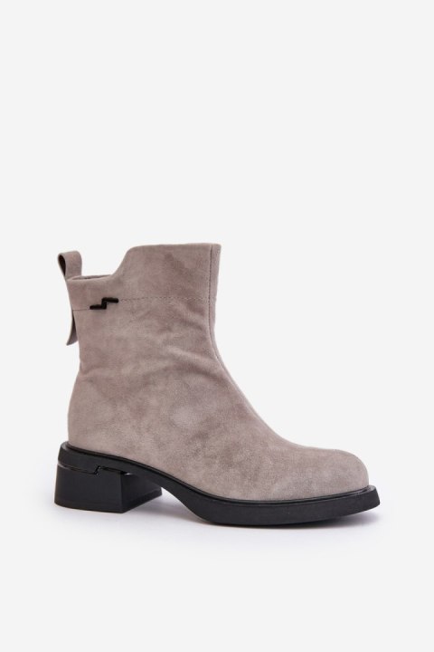 Botki Model Vinceza 66696 Grey Zamsz - Step in style Step in style Botki Model Vinceza 66696 Grey Zamsz - Step in style Step in style