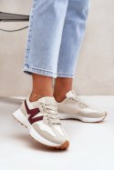 Buty Sportowe Model Britma LA295P Beige/Bordo - Step in style Step in style Buty Sportowe Model Britma LA295P Beige/Bordo - Step in style Step in style
