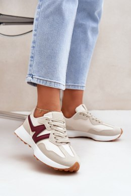 Buty Sportowe Model Britma LA295P Beige/Bordo - Step in style Step in style