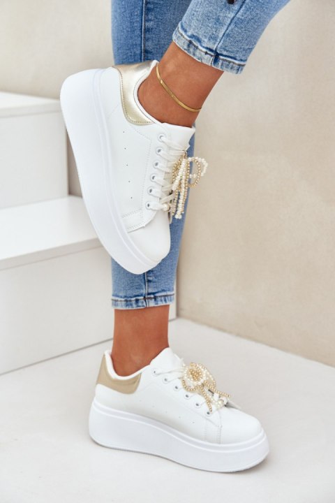 Buty Sportowe Model Lerissna 9148 White/Gold - Step in style Step in style Buty Sportowe Model Lerissna 9148 White/Gold - Step in style Step in style