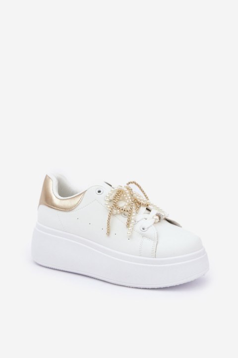 Buty Sportowe Model Lerissna 9148 White/Gold - Step in style Step in style Buty Sportowe Model Lerissna 9148 White/Gold - Step in style Step in style