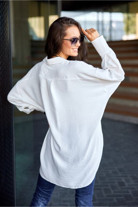 Koszula Damska Model Elisa EKR BLU0192 Ecru - Roco Fashion Roco Fashion Koszula Damska Model Elisa EKR BLU0192 Ecru - Roco Fashion Roco Fashion