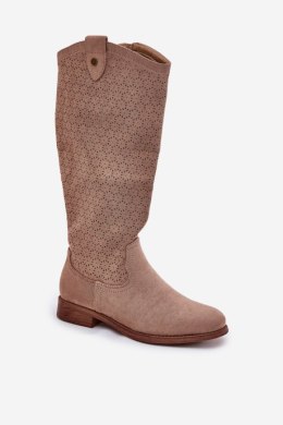 Kozaki Model S.Barski HY51-062 Beige - Step in style Step in style