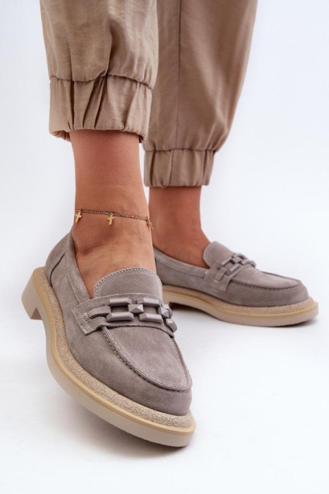 Mokasyny Model DA TW101 Grey - Step in style Step in style Mokasyny Model DA TW101 Grey - Step in style Step in style