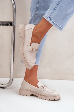 Mokasyny Model Savethira CM06P Beige - Step in style Step in style