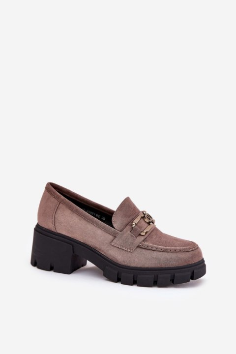 Półbuty Model Vinceza 39921 Dark Beige - Step in style Step in style Półbuty Model Vinceza 39921 Dark Beige - Step in style Step in style