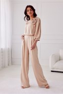 Spodnie Damskie Model Elsa BEZ SPD0034 Beige - Roco Fashion Roco Fashion Spodnie Damskie Model Elsa BEZ SPD0034 Beige - Roco Fashion Roco Fashion