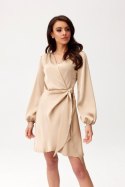 Sukienka Model Catlin BEZ SUK0476 Beige - Roco Fashion Roco Fashion Sukienka Model Catlin BEZ SUK0476 Beige - Roco Fashion Roco Fashion