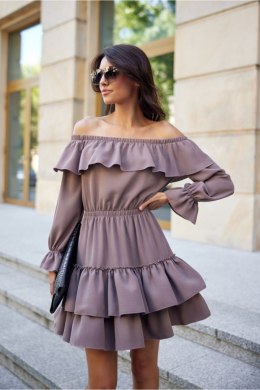 Sukienka Model Morella CAP SUK0491 Cappuccino - Roco Fashion Roco Fashion