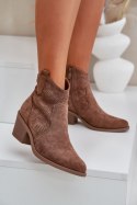 Botki Model S.Barski HY51-061 Brown - Step in style Step in style Botki Model S.Barski HY51-061 Brown - Step in style Step in style