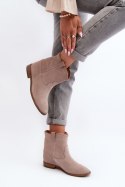 Botki Model Zazoo 2326/024 Beige Zamsz - Step in style Step in style Botki Model Zazoo 2326/024 Beige Zamsz - Step in style Step in style