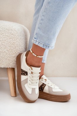 Buty Sportowe Model Lincidi 7590 Beige Panterka - Step in style Step in style