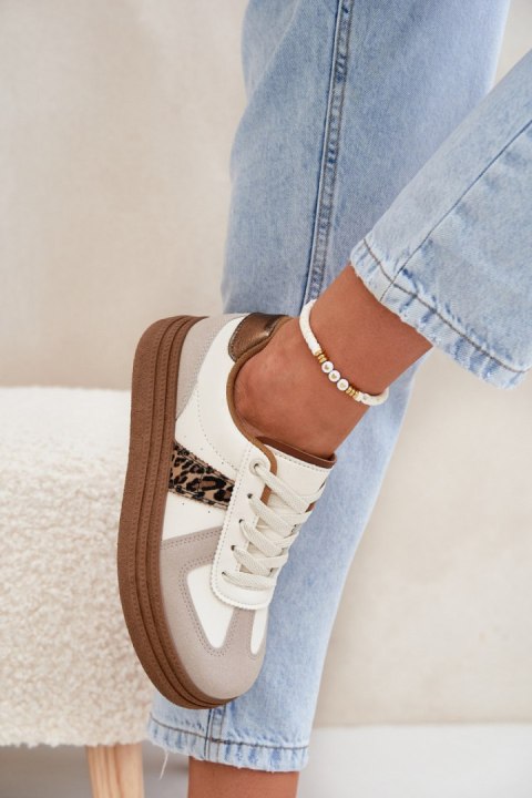 Buty Sportowe Model Lincidi 7590 Beige Panterka - Step in style Step in style Buty Sportowe Model Lincidi 7590 Beige Panterka - Step in style Step in style