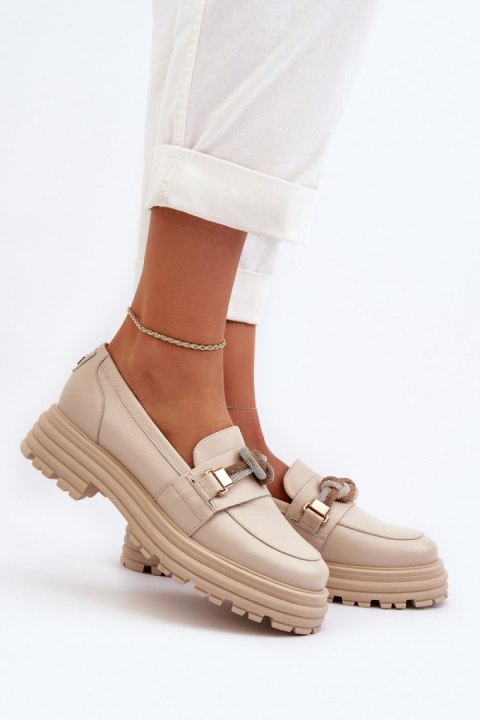 Mokasyny Model Laura Messi 2780 Beige - Step in style Step in style Mokasyny Model Laura Messi 2780 Beige - Step in style Step in style