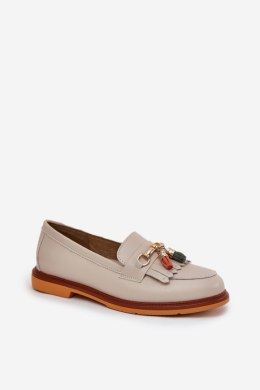 Mokasyny Model S.Barski LR51-768 Beige - Step in style Step in style